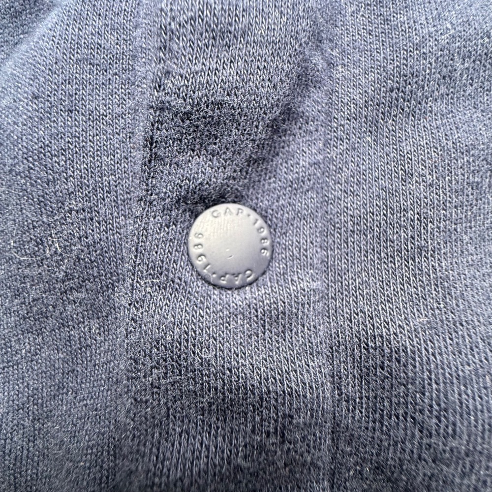 Baby Gap Varsity Romper Navy Blue Gray Bear Patch Snap Front 3-6 Months - Picture 6 of 9